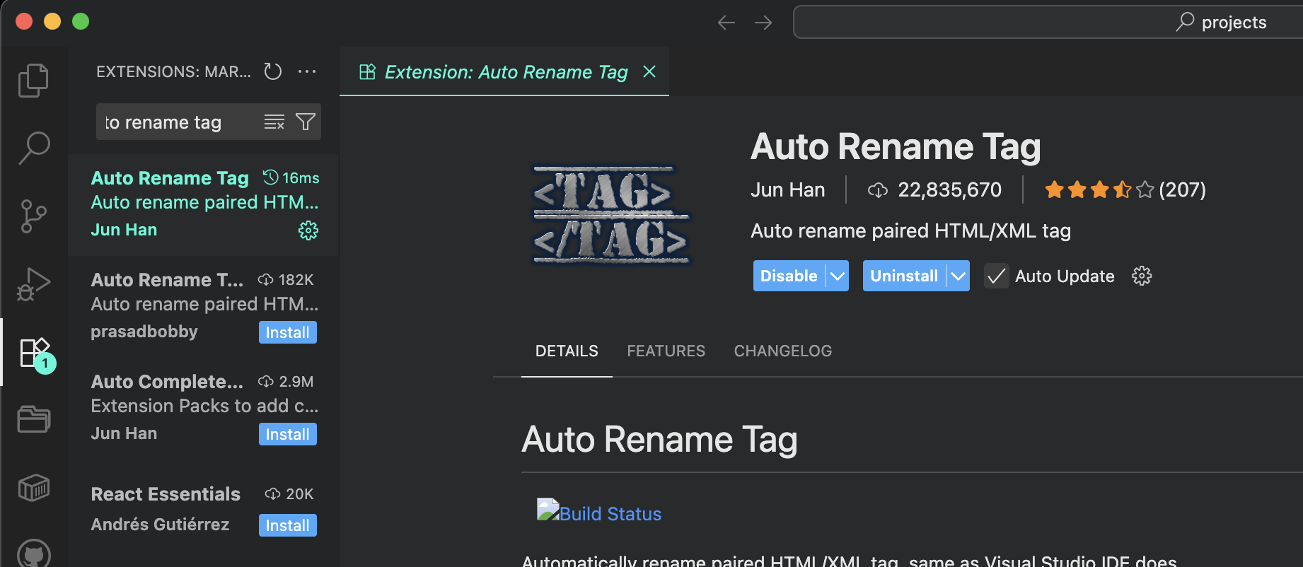 auto rename tag