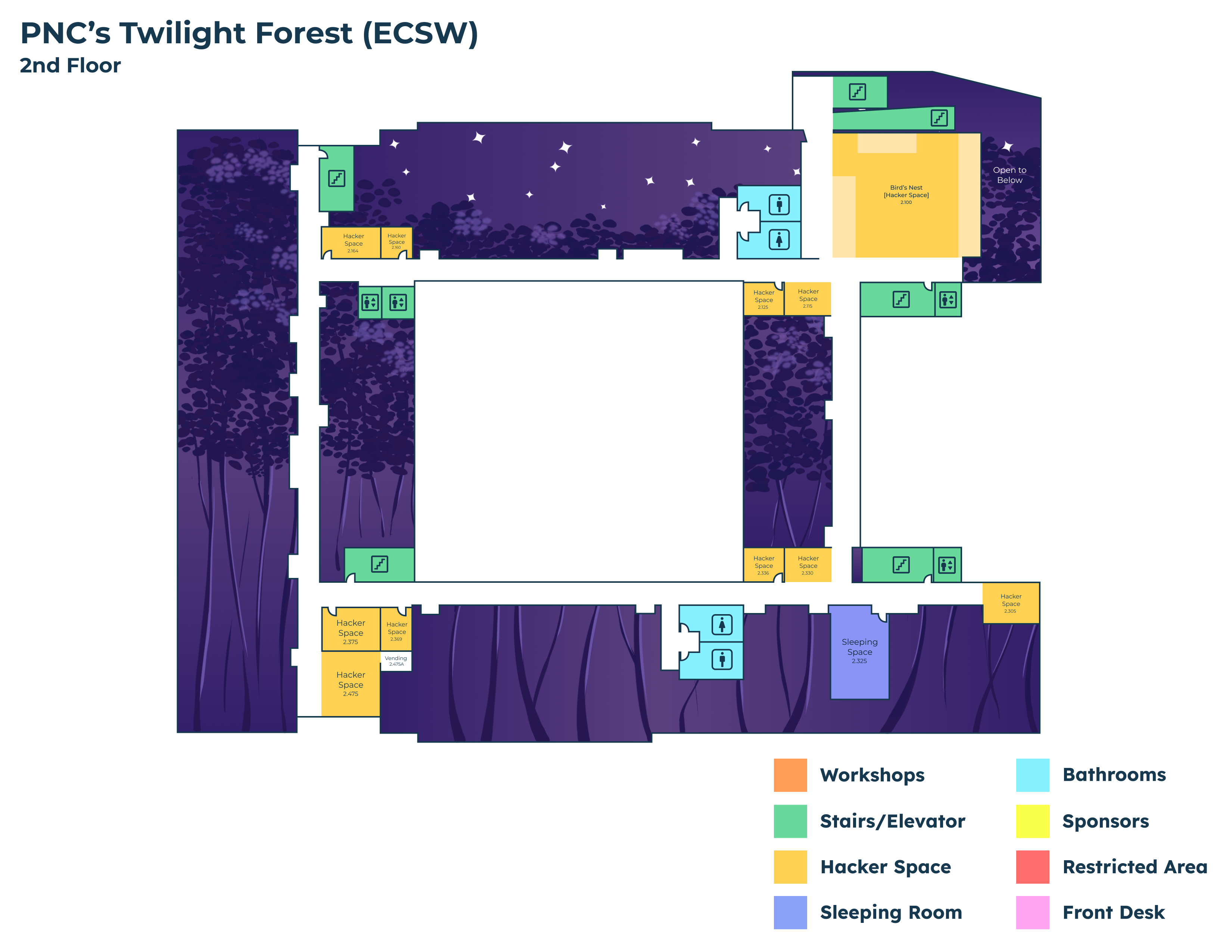 ECSW 2nd Floor Map